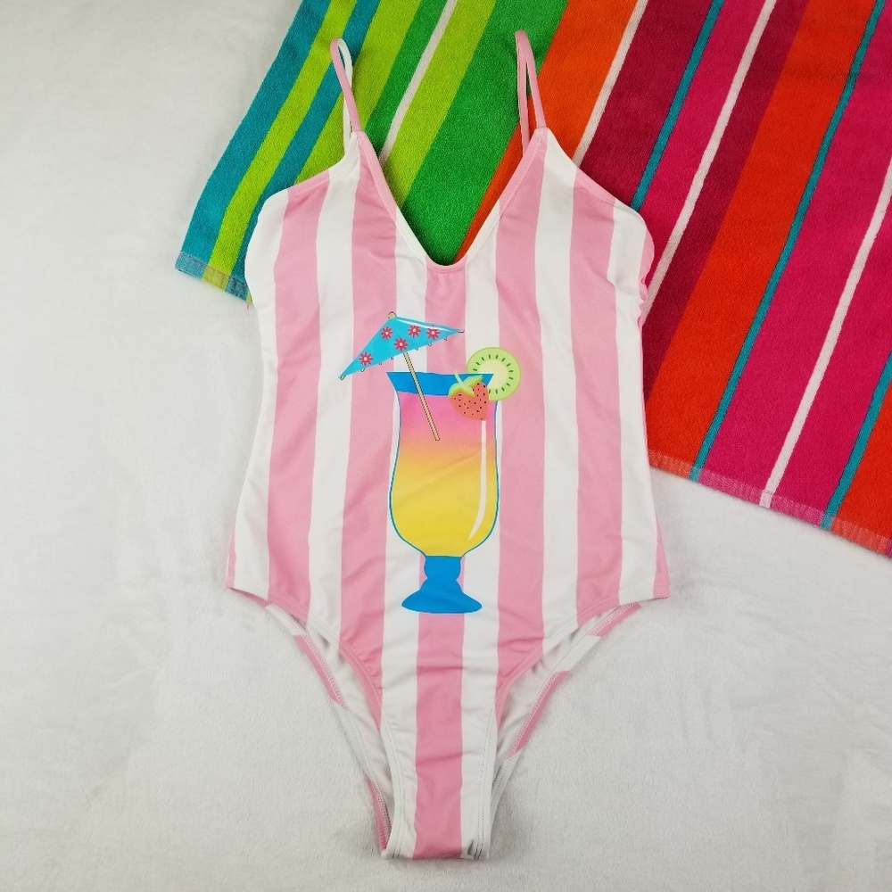 Sugar Coast By Lolli Stripped Drink Swimsuit